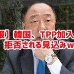 【速報】韓国、TPP加入決意　拒否される見込みｗ